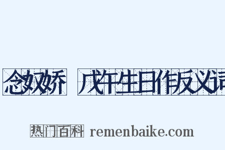 念奴娇·戊午生日作反义词是什么意思的图片